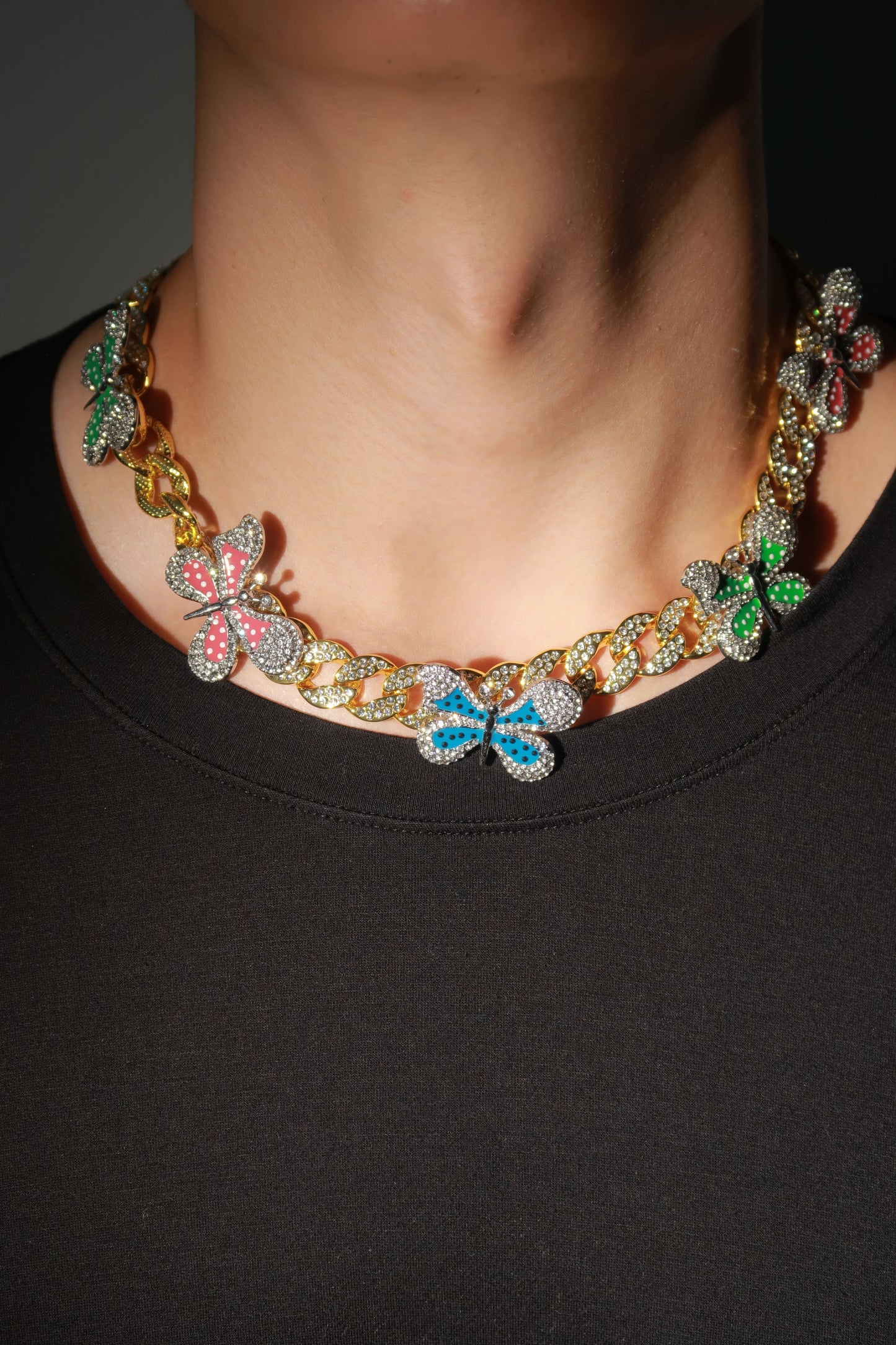 Iced Butterfly Cuban Link Chain